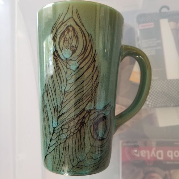 Other - Peacock Feather Artsy Coffee Tea Mug